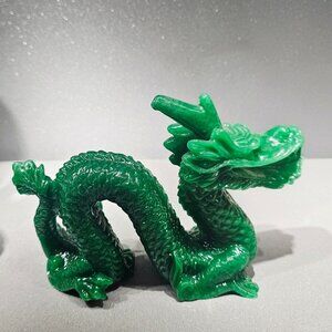 Jade Green Feng Shui Chinese Dragon Statue